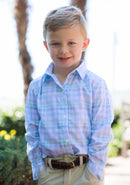 PRE ORDER Boys & Men’s Mint and Blue Plaid Button Down Polo | ETA to LBS: FEBRUARY