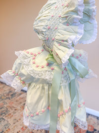 PRE ORDER Girls Heirloom Springtime Keepsake Light Green Bloomer Set & Dress | ETA to LBS: FEBRUARY