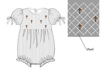 PRE ORDER Girls Smocked & Bullion Stitch Lead Me to the Cross Bubble | ETA to LBS: FEBRUARY