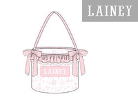 PRE ORDER Girls Custom Smock Bunny Toile Easter Basket | ETA to LBS: FEBRUARY