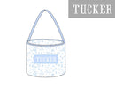 PRE ORDER Boys Custom Smock Bunny Toile Easter Basket | ETA to LBS: FEBRUARY