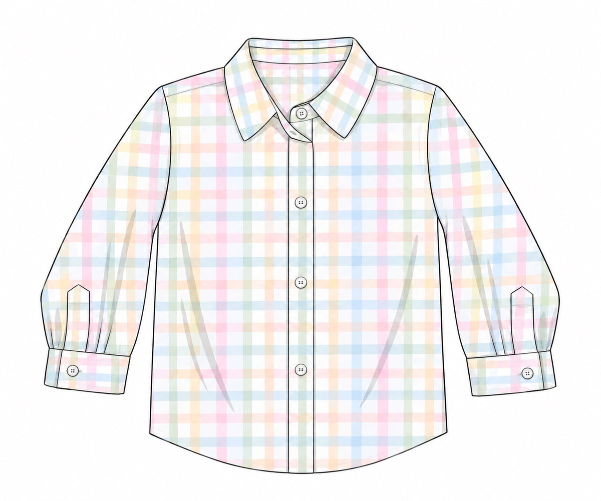 PRE ORDER Boy’s Simply Sweet Plaid Button Down Polo | ETA to LBS: FEBRUARY