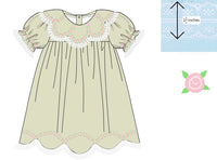 PRE ORDER Girls Heirloom Springtime Keepsake Light Green Bloomer Set & Dress | ETA to LBS: FEBRUARY