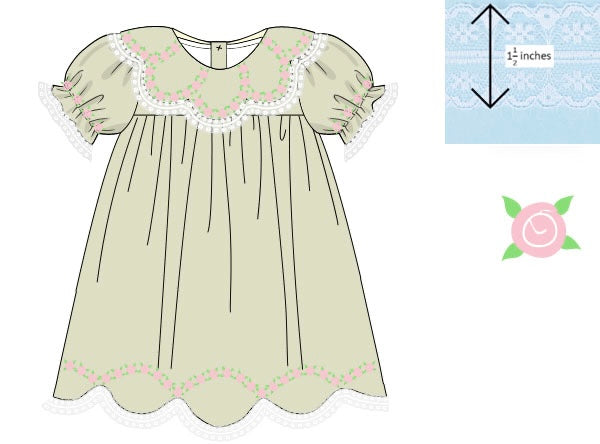 PRE ORDER Girls Heirloom Springtime Keepsake Light Green Bloomer Set & Dress | ETA to LBS: FEBRUARY