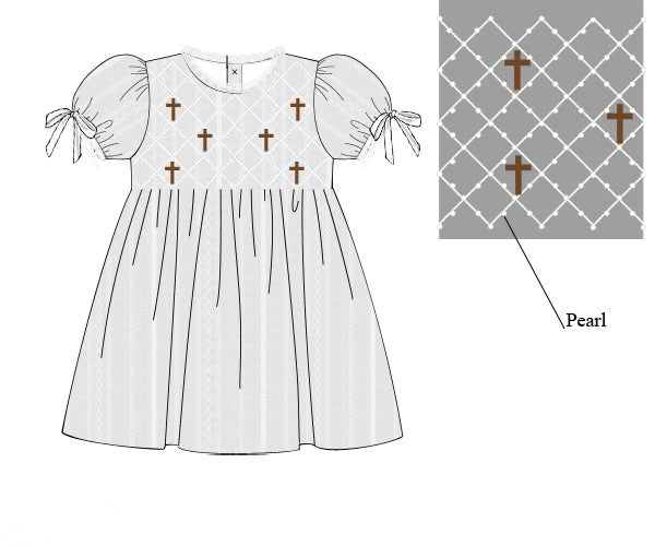 PRE ORDER Girls Smocked & Bullion Stitch Lead Me to the Cross Bloomer Set & Dress | ETA to LBS: FEBRUARY