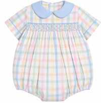 PRE ORDER Boys Smocked Simply Sweet Plaid Bubble | ETA to LBS: FEBRUARY