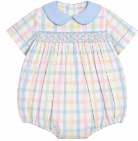 PRE ORDER Boys Smocked Simply Sweet Plaid Bubble | ETA to LBS: FEBRUARY