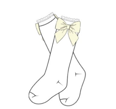 PRE ORDER Girls Yellow Bow Knee High Socks | ETA to LBS: FEBRUARY
