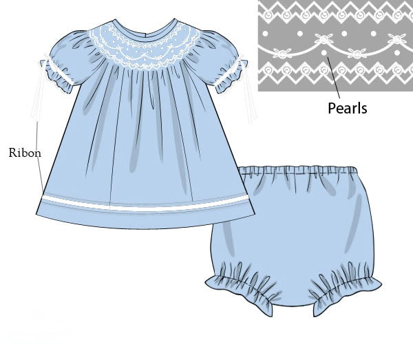 PRE ORDER Girls Smocked Timeless Treasures Heirloom Bloomer Set & Dress | ETA to LBS: FEBRUARY