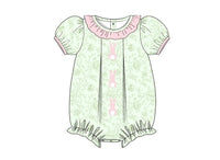 PRE ORDER Girls Hand Embroidered Bunny Meadow Bubble | ETA to LBS: FEBRUARY