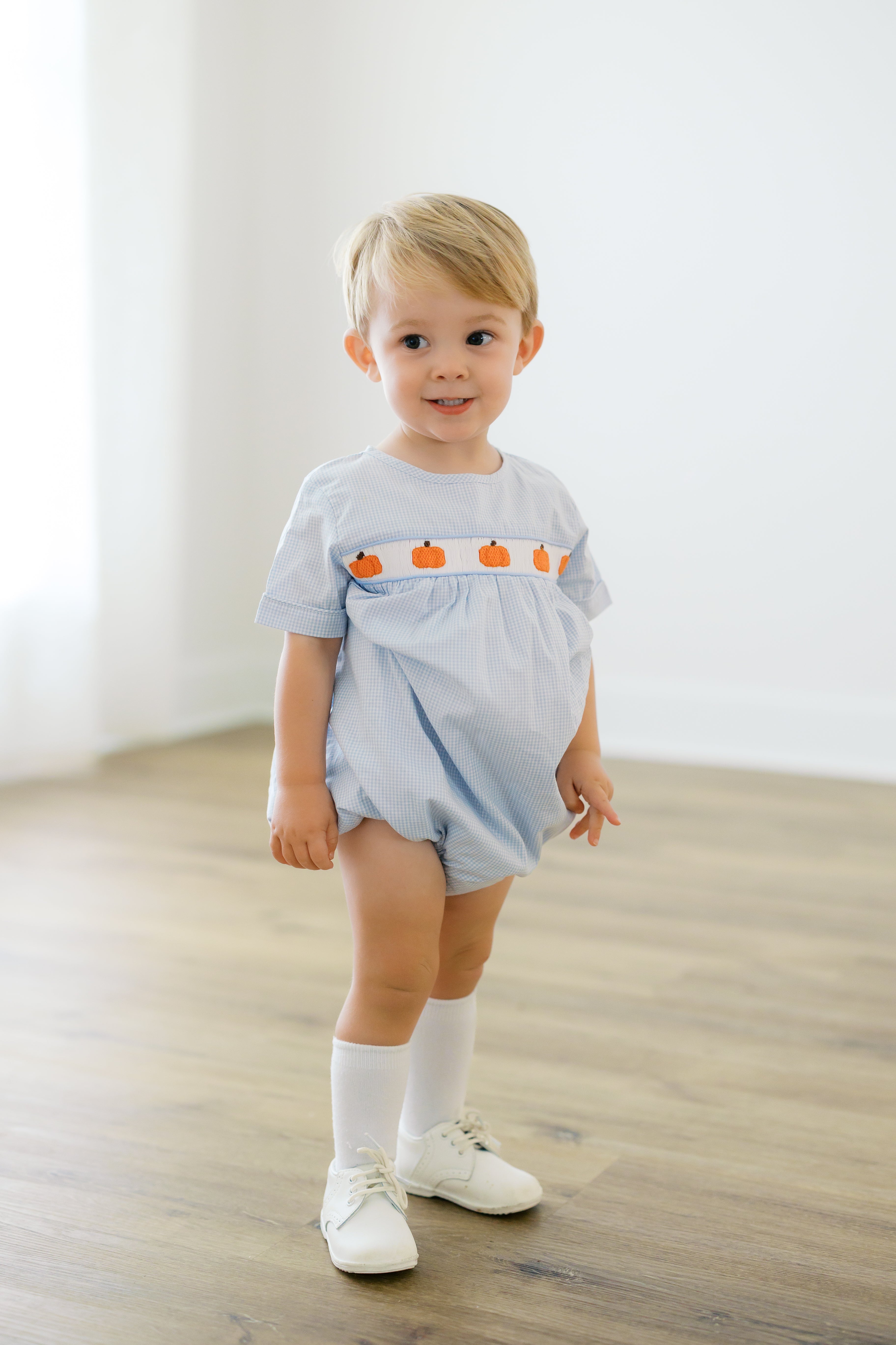 PRE ORDER Boys Smocked Pumpkins Bubble | ETA to LBS: SEPTEMBER