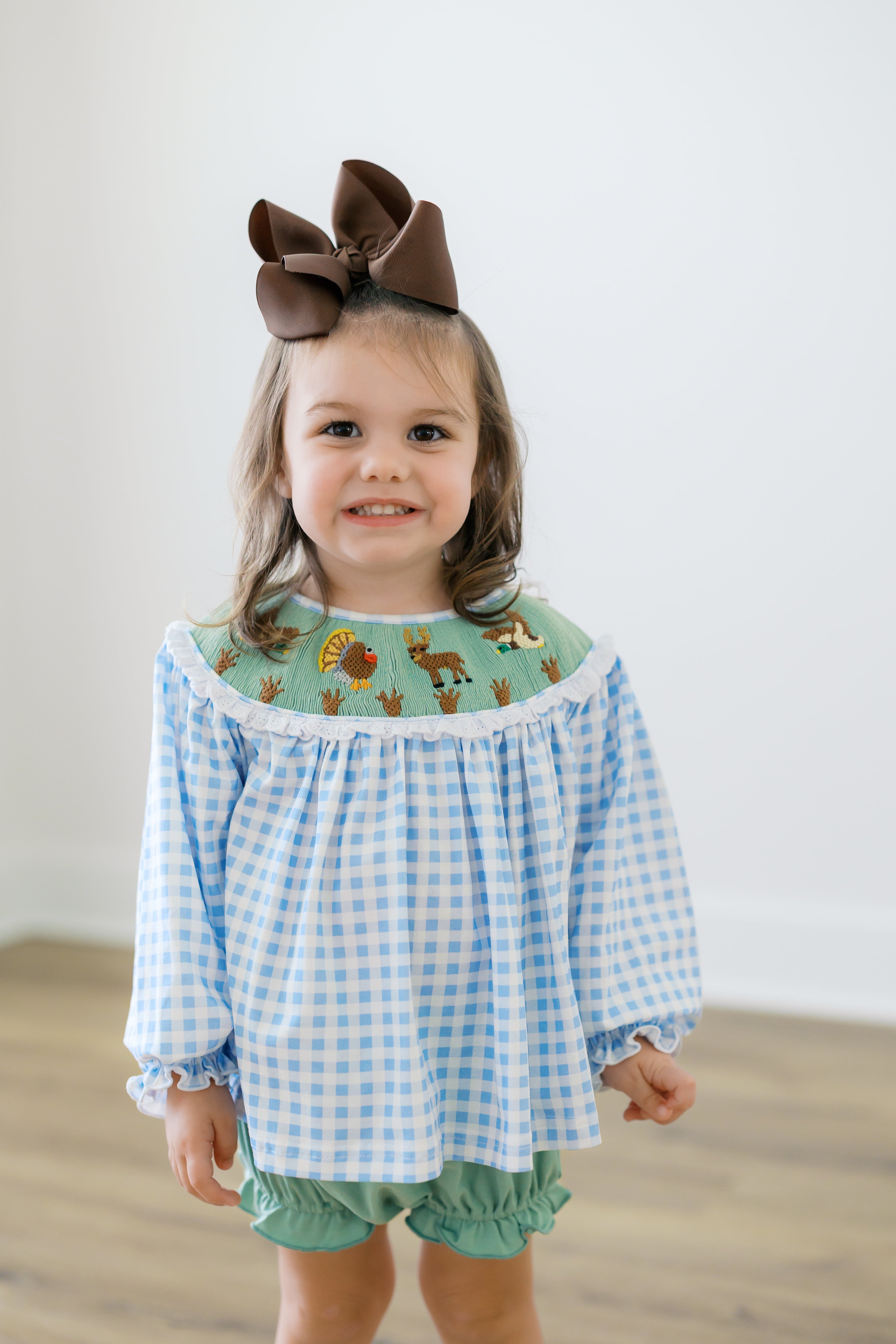 PRE ORDER Girls Smocked Little Sportsman Bloomer Set | ETA to LBS: SEPTEMBER
