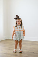 PRE ORDER Girls French Knot Toile Pumpkin Bubble | ETA to LBS: SEPTEMBER