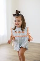 PRE ORDER Girls French Knot Toile Pumpkin Bubble | ETA to LBS: SEPTEMBER