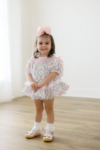 PRE ORDER Girls Smocked Pumpkin Trellis Bloomer Set & Dress | ETA to LBS: SEPTEMBER