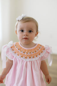 PRE ORDER Girls Heirloom Smocked Pumpkins Bubble | ETA to LBS: SEPTEMBER