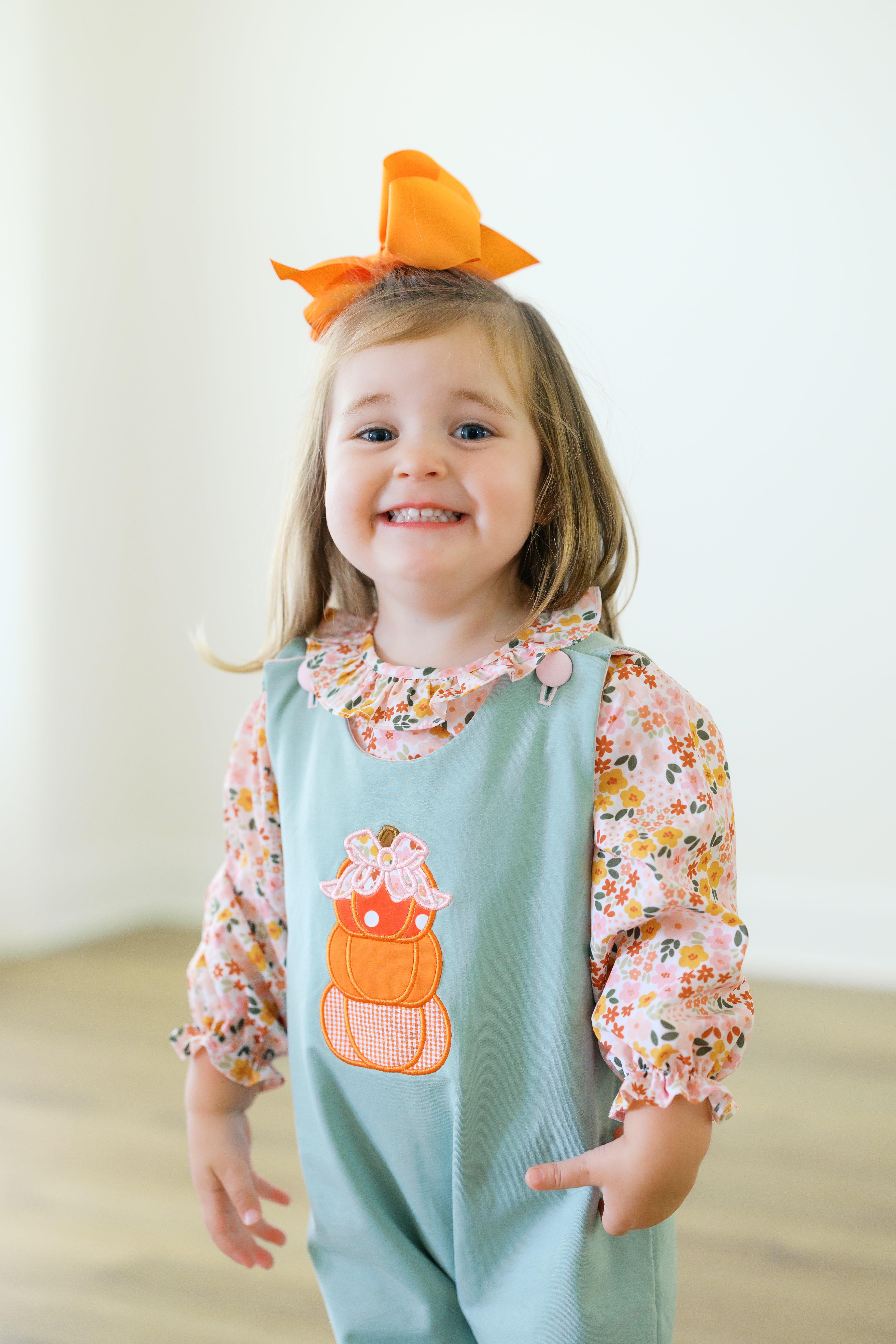 PRE ORDER Girls Reversible Appliqué Pumpkin and Turkey Dress | ETA to LBS: SEPTEMBER