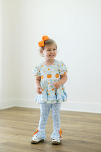 PRE ORDER Girls Smocked Blooming Pumpkins Ruffle Legging Set | ETA to LBS: SEPTEMBER