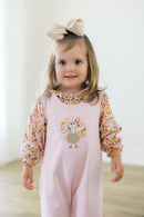 PRE ORDER Girls Reversible Appliqué Pumpkin and Turkey Dress | ETA to LBS: SEPTEMBER