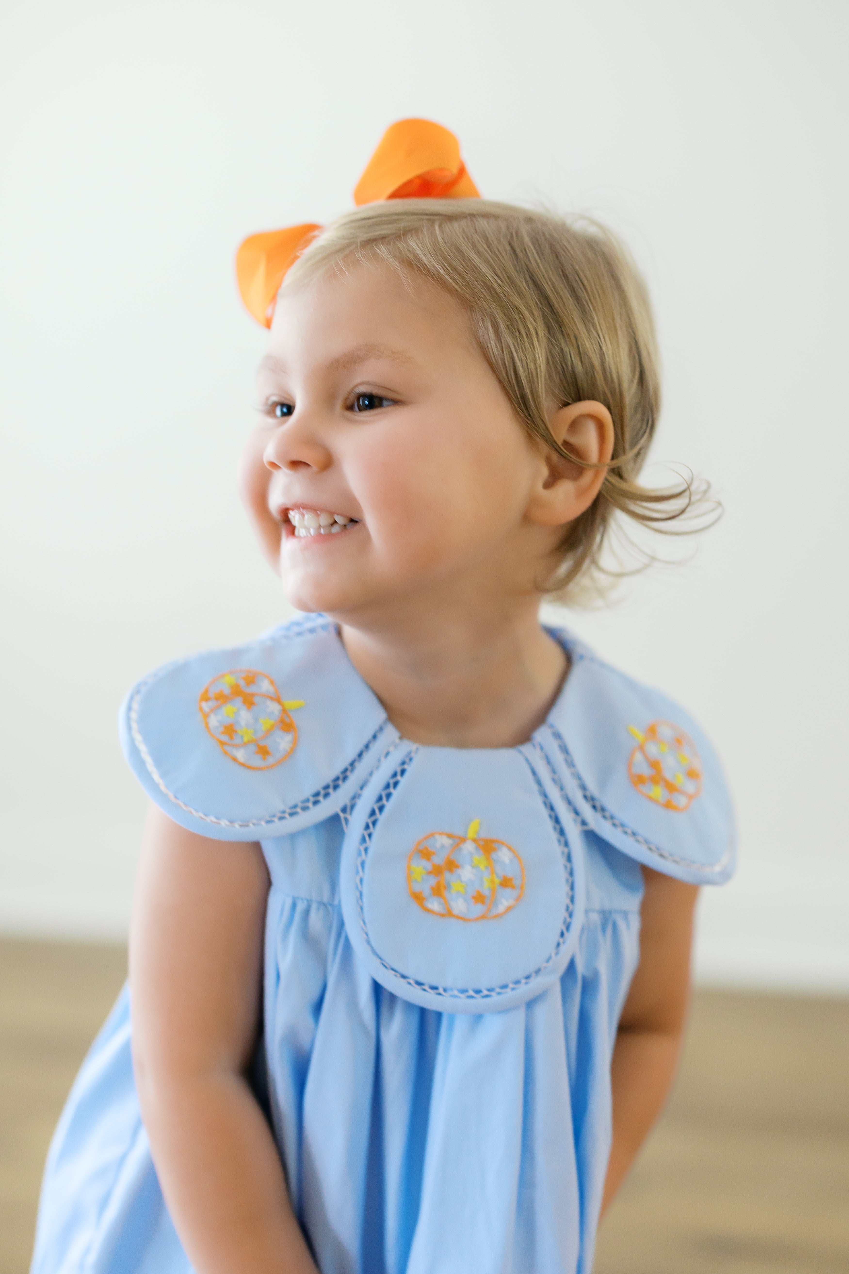 PRE ORDER Girls Embroidered Floral Pumpkins Bubble | ETA to LBS: SEPTEMBER