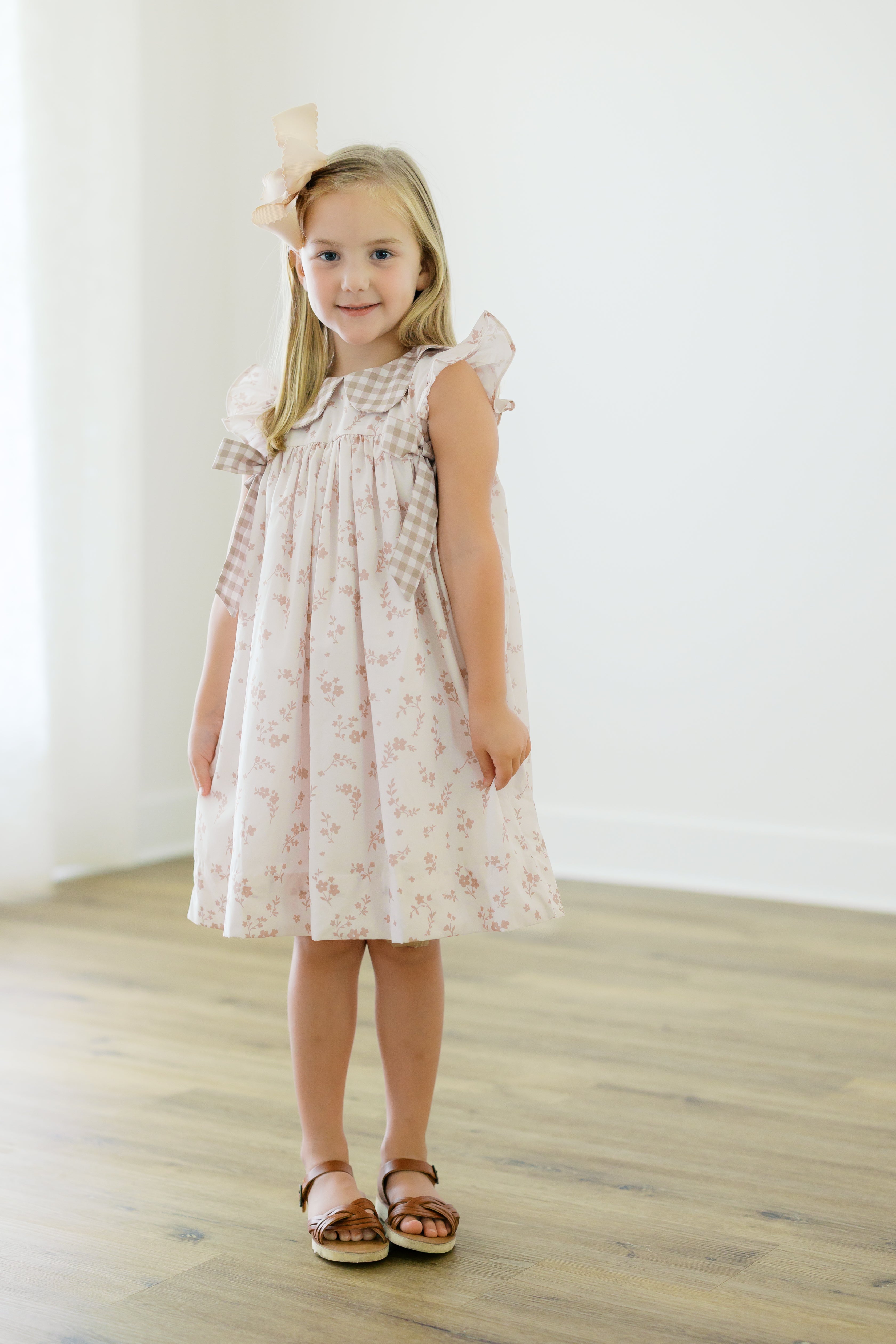 PRE ORDER Girls Fall Gingham Floral Dress | ETA to LBS: SEPTEMBER