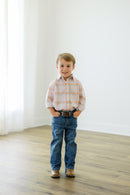 PRE ORDER Boys Country Harvest Plaid Button Down Polo | ETA to LBS: SEPTEMBER