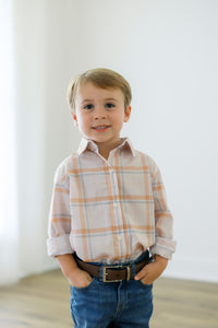 PRE ORDER Boys Country Harvest Plaid Button Down Polo | ETA to LBS: SEPTEMBER
