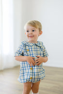 PRE ORDER Boys Blue Willow Plaid Bubble | ETA to LBS: SEPTEMBER