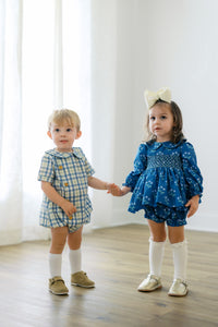 PRE ORDER Boys Blue Willow Plaid Bubble | ETA to LBS: SEPTEMBER