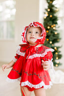 PRE ORDER Girls Smocked Christmas Heirloom Keepsake Bonnet | ETA to LBS : OCTOBER