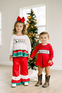 PRE ORDER Boys Smocked Here Comes Santa Claus Bubble | ETA to LBS: OCTOBER