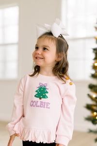 PRE ORDER Girls Custom Crotchet Christmas Tree Sweater Only | ETA to LBS: OCTOBER