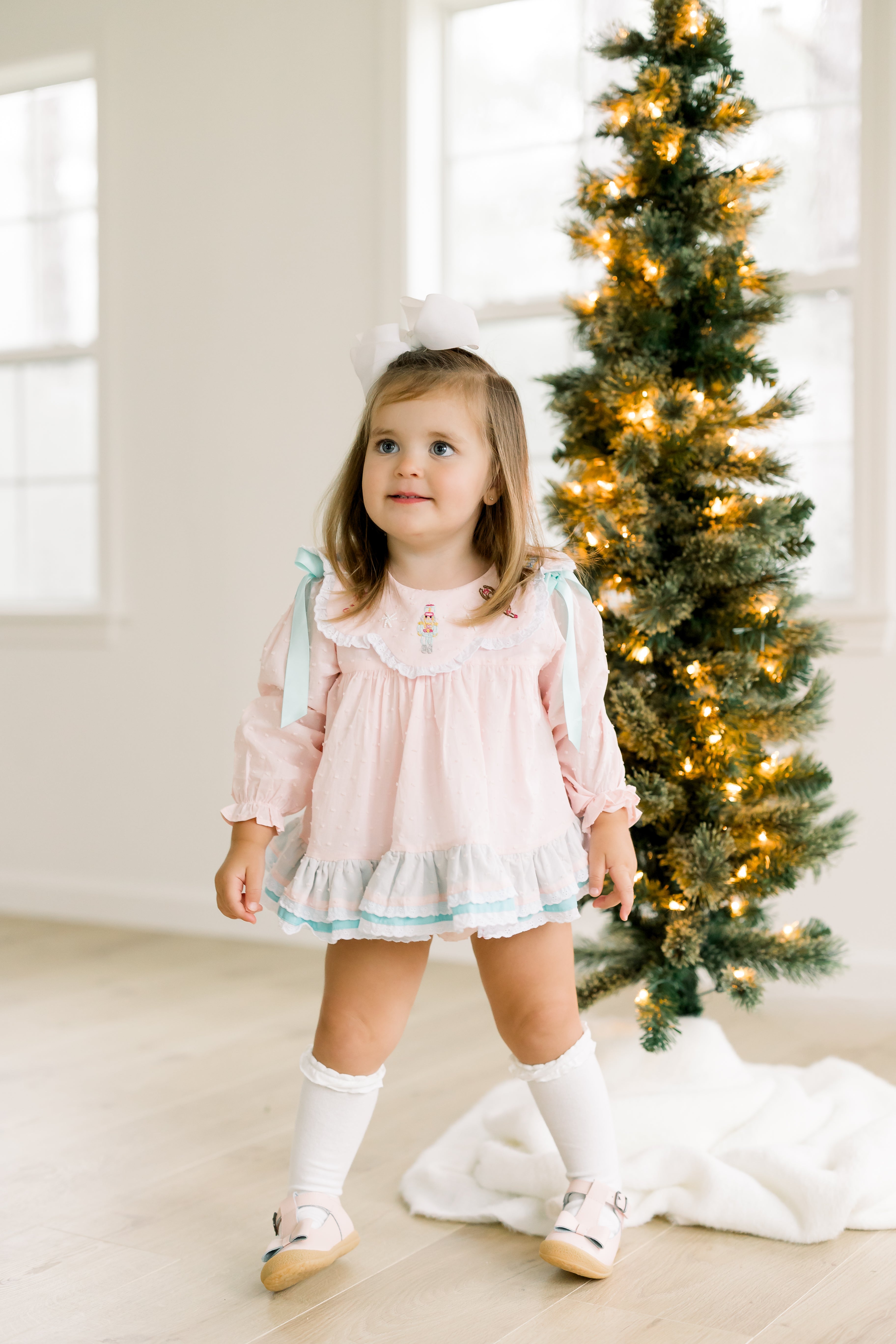 PRE ORDER Girls Hand Embroidered Sugar Plum Dreams Bloomer Set & Dress | ETA to LBS: OCTOBER