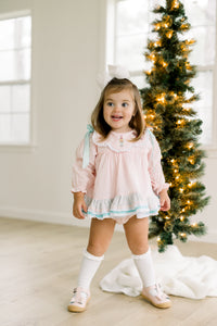 PRE ORDER Girls Hand Embroidered Sugar Plum Dreams Bloomer Set & Dress | ETA to LBS: OCTOBER