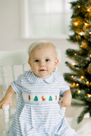 PRE ORDER Boys Smocked Christmas In The Woods Longall | ETA to LBS: OCTOBER