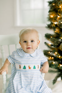 PRE ORDER Boys Smocked Christmas In The Woods Longall | ETA to LBS: OCTOBER