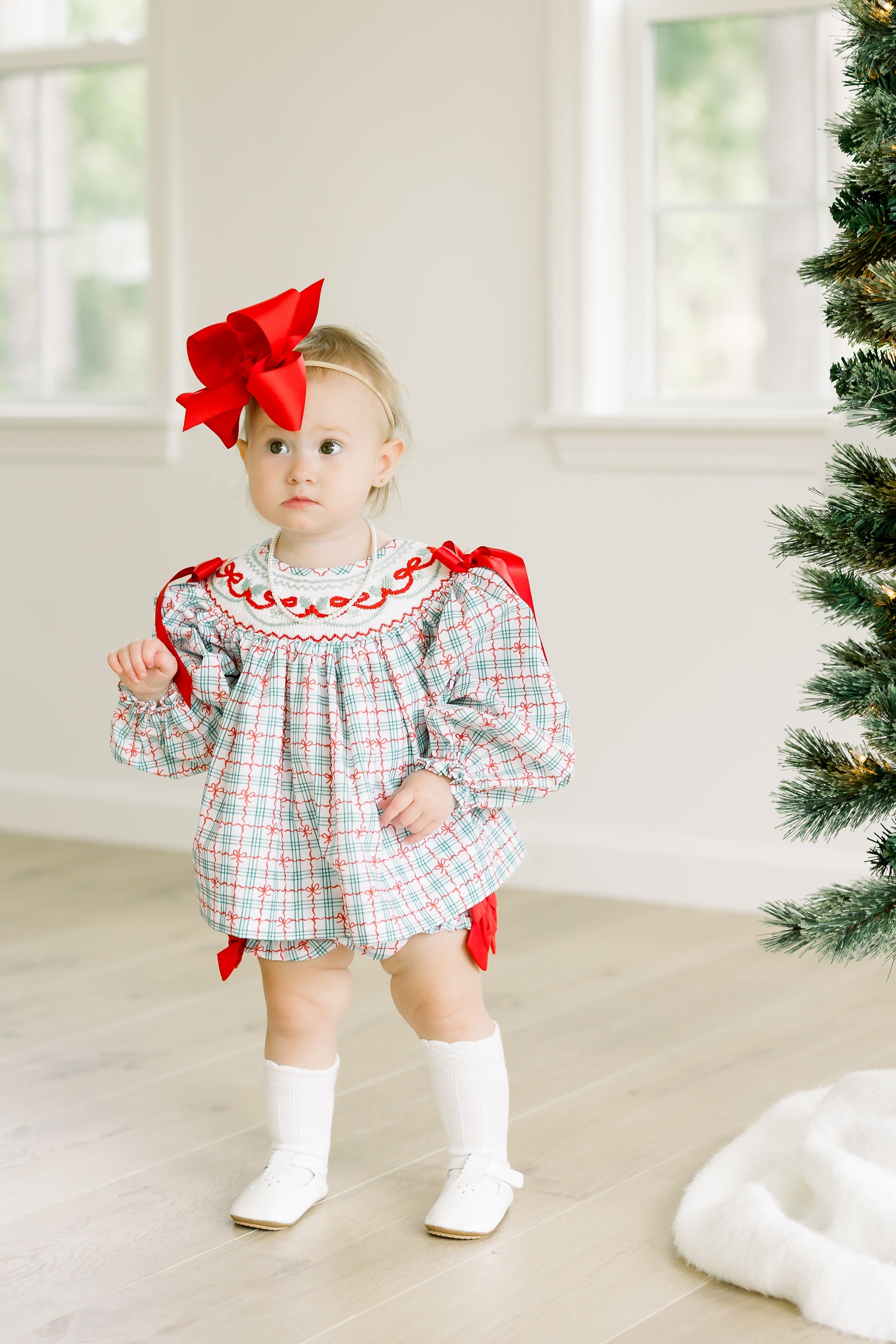 PRE ORDER Girls Smocked Wrapped with a Bow Bloomer Set & Dress | ETA to LBS: OCTOBER