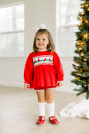 PRE ORDER Girls Smocked Christmas Cardinals Bloomer Set & Dress | ETA to LBS: OCTOBER