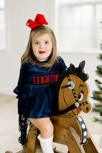 PRE ORDER Girls Custom Smock Velvet Plaid Tidings Bloomer Set & Dress | ETA to LBS: OCTOBER