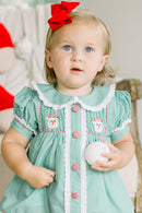 PRE ORDER Girls Smocked Jolly Old St Nicholas Bloomer Set & Dress | ETA to LBS: OCTOBER