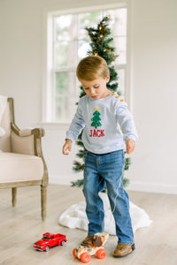 PRE ORDER Boys Custom Crotchet Christmas Tree Sweater Only | ETA to LBS: OCTOBER