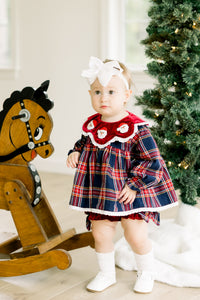 PRE ORDER Girls French Knot Vintage Christmas Dreams Bloomer Set & Dress | ETA to LBS: OCTOBER