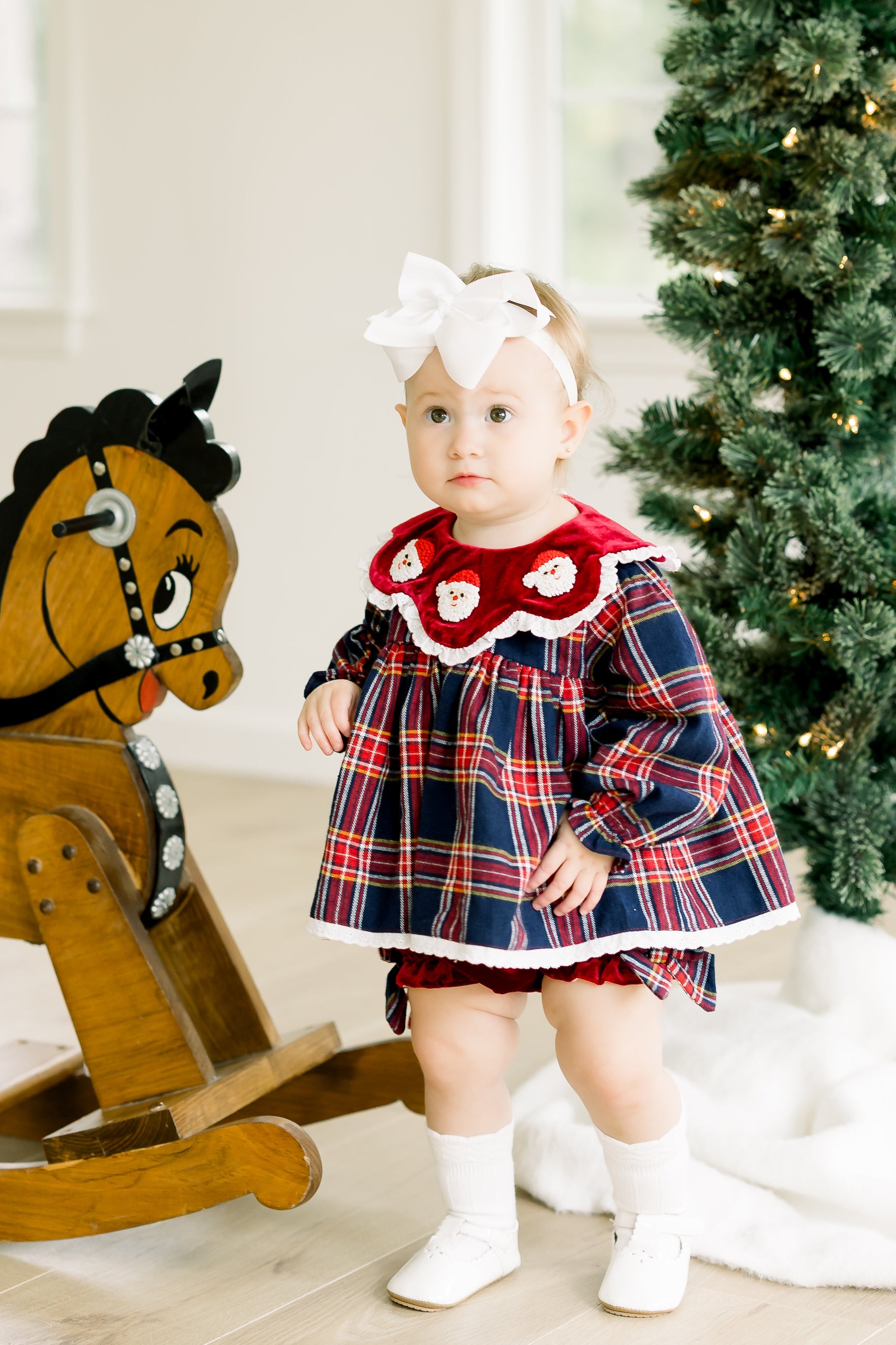 PRE ORDER Girls French Knot Vintage Christmas Dreams Bloomer Set & Dress | ETA to LBS: OCTOBER