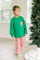 PRE ORDER Boys Embroidered Christmas Tree Pant Set | ETA to LBS: OCTOBER