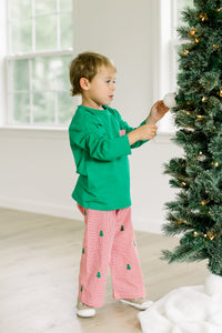 PRE ORDER Boys Embroidered Christmas Tree Pant Set | ETA to LBS: OCTOBER