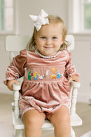 PRE ORDER Girls Smocked Velvet Away in a Manger Bloomer Set & Dress | ETA to LBS: OCTOBER