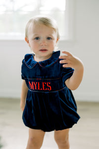 PRE ORDER Boys Custom Smock Velvet Tartan Tidings Bubble | ETA to LBS: OCTOBER