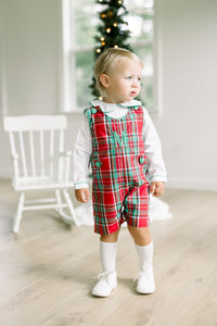 PRE ORDER Boys Christmas Day Plaid Romper | ETA to LBS: OCTOBER