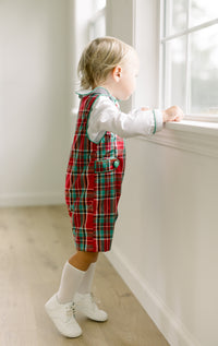 PRE ORDER Boys Christmas Day Plaid Romper | ETA to LBS: OCTOBER