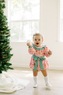 PRE ORDER Girls Red Christmas Bow Toile Bubble | ETA to LBS: OCTOBER